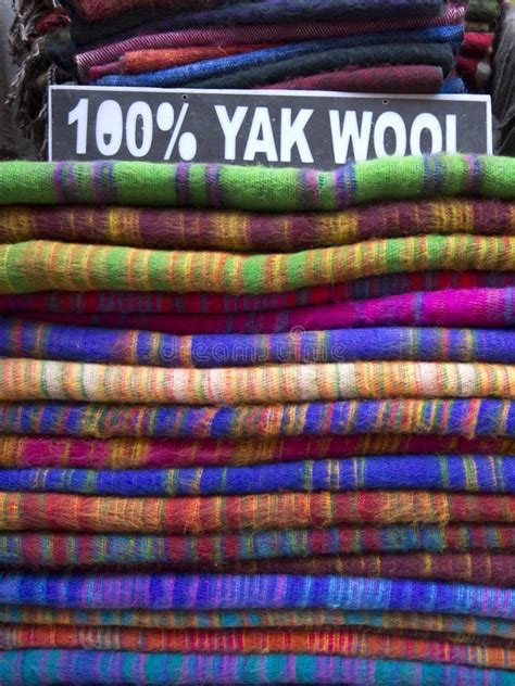 Woolen Cloth Of Different Colors In Nepali Bazaar Stock Photo - Image: 49007498