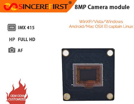 SincereFirst 4K 8MP IMX415 Monochrome Sensor Camera Module without lens ...