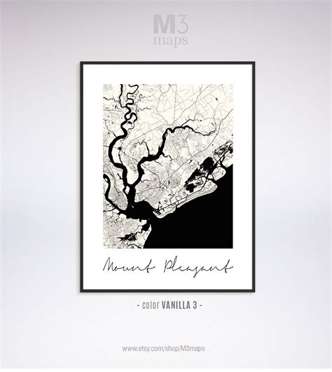 Mount Pleasant Minimalist Mount Pleasant Map Mount Pleasant - Etsy