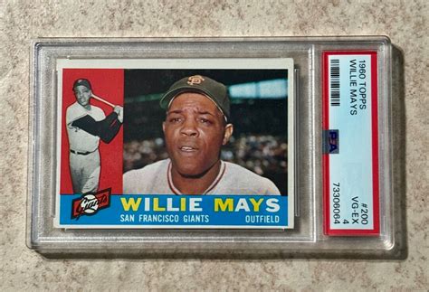 1960 Topps Willie Mays 200 Baseball Card Graded PSA 4 VG-EX - Etsy