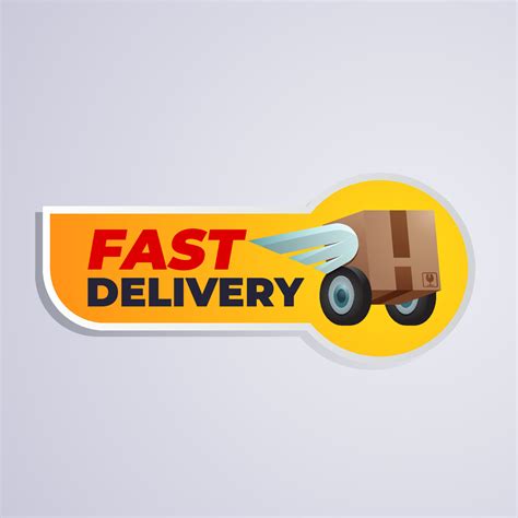 Fast delivery label sticker vector illustration element symbol design for promotinal prtoduct ...