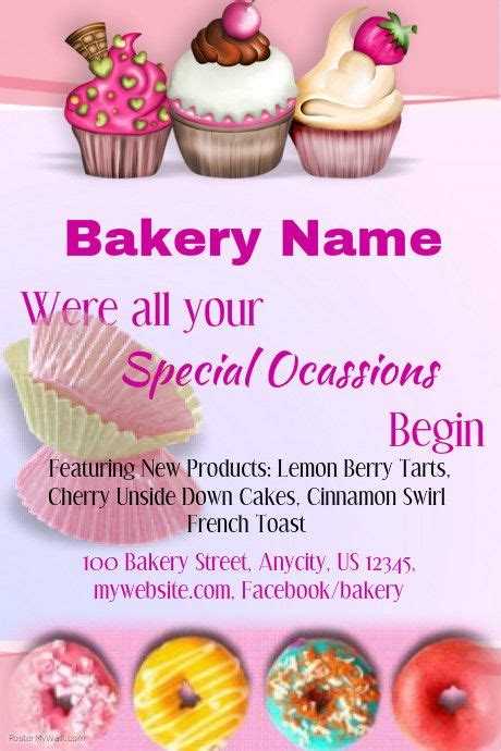 Customizable Design Templates for Bakery | Bakery, Bake sale flyer, Cake business