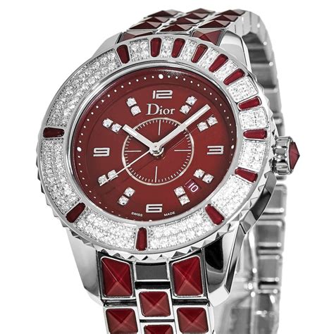 Dior Christal 33mm Red Diamond Dial Women's Watch CD11311HM001