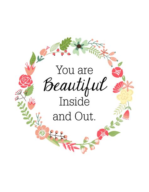 Oh So Lovely Blog: YOU ARE BEAUTIFUL INSIDE & OUT - FREE PRINTABLE