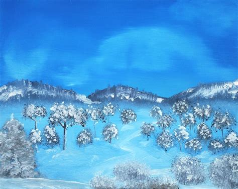 Winter Hills Painting by Anastasiya Malakhova | Fine Art America