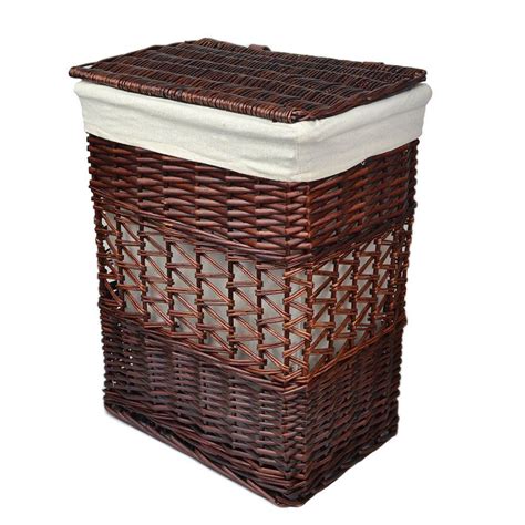 Amazon.com - Rurality Vintage Wicker Laundry Basket with Lid and Cotton Liner - | Laundry basket ...