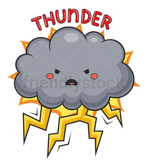 Weather Emoji Thunder Cartoon Vector Clipart - FriendlyStock