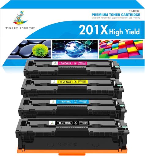 TRUE IMAGE Compatible pour HP 201X 201A Cartouche de CF400X CF400A Toner Color Laserjet Pro MFP ...