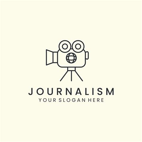 journalism with line art style logo vector icon design. camera template ...