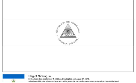 Nicaragua Flag Coloring Page Nicaragua Flag Coloring Pages Free World ...