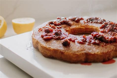 RECIPE: Crunchy Lemon Syrup Cake with Raspberry Compote