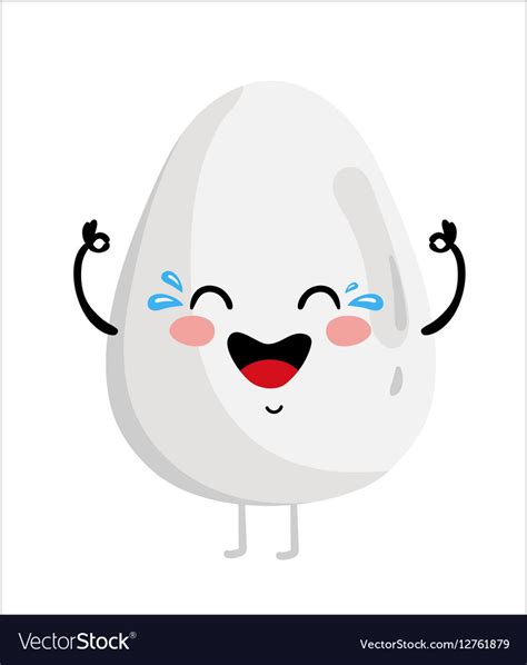 Funny happy egg isolated cartoon character Vector Image