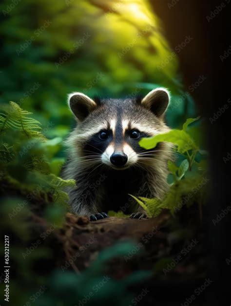 Raccoon in its Natural Habitat, Wildlife Photography, Generative AI ...