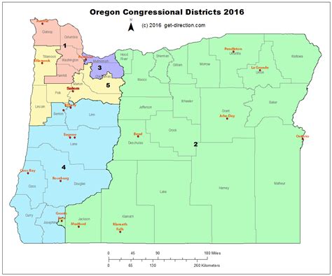 Map of Oregon Congressional Districts 2016