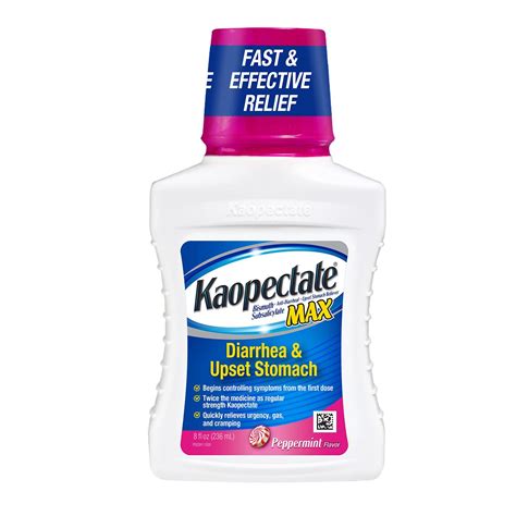 Kaopectate Max Peppermint 8oz - Fast-Acting Relief for Upset Stomach and Diarrhea