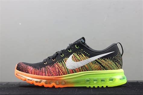 Nike Air Max Flyknit Black/Sail-Atomic Orange-Volt Mens Size - FavSole.com