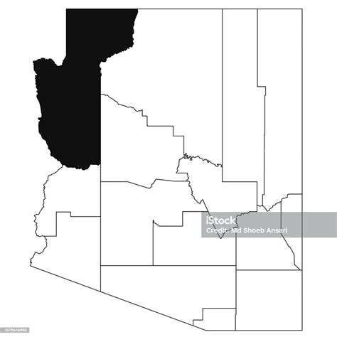 Map Of Mohave County In Arizona State On White Background Single County ...