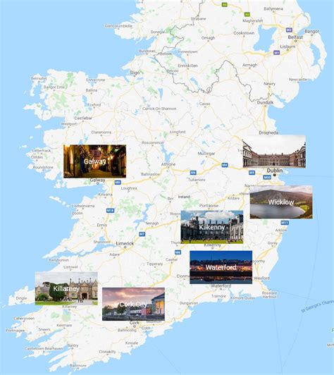 Cities map of Ireland - OrangeSmile.com