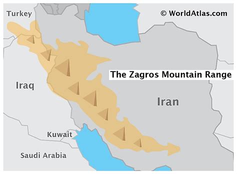 Zagros Mountains Physical Map