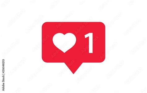 Facebook Like and Heart Love Icon. Liked Red Bubble on a white background Stock ベクター | Adobe Stock