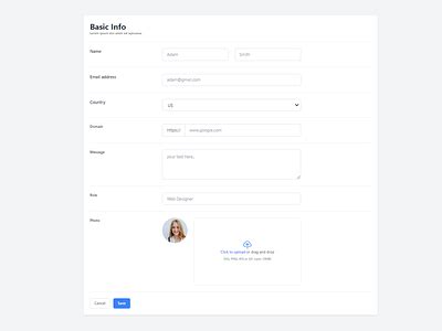 Tailwind CSS Form by Yujesh K C on Dribbble