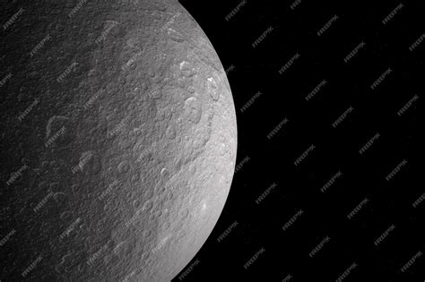 Premium Photo | Rhea the moon of saturn solar system