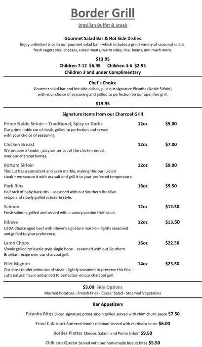 Border Grill Menu, Menu for Border Grill, Pasadena, Houston - Urbanspoon/Zomato