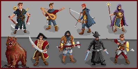 Drew my group of friends as 64x64 sprites set in a fantasy world. Created a party out of the ...