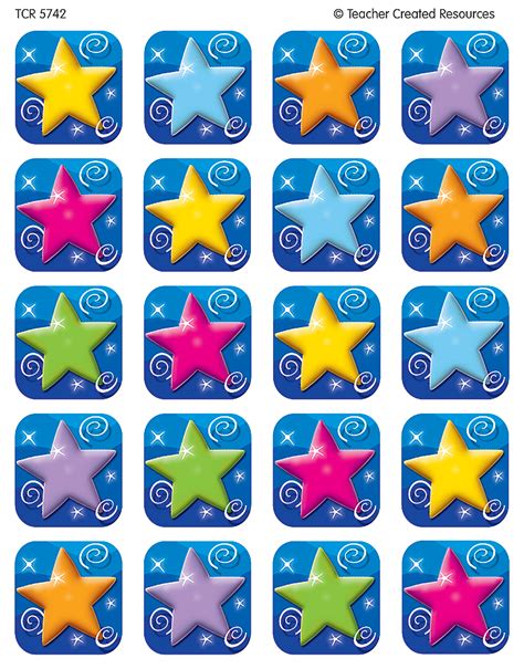 Colorful Stars Stickers - TCR5742 | Teacher Created Resources