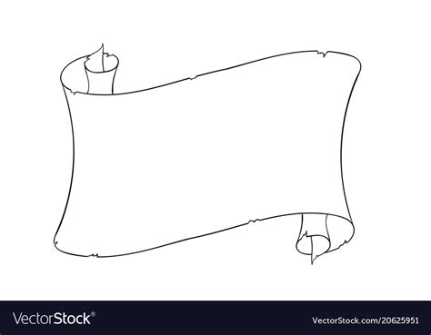 Paper scroll outline drawing Royalty Free Vector Image