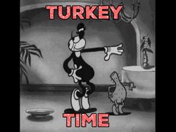 Turkey Day Dizzy Dishes Bimbo Dancing GIF | GIFDB.com