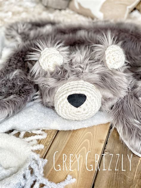 Small Grey Grizzly Bear Rug Woodland Nursery - Etsy