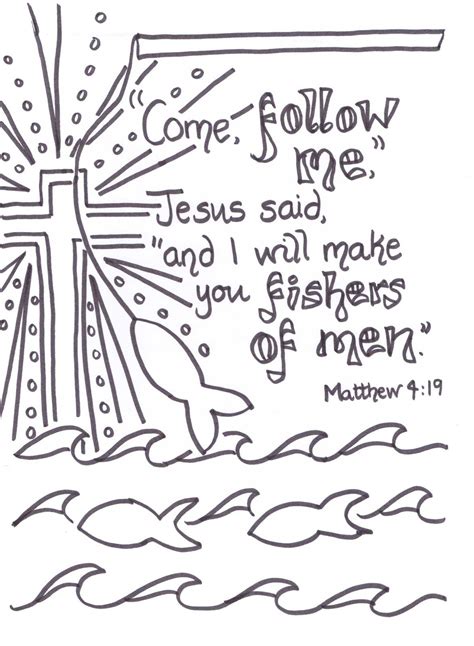 Matthew 4 19 Printable Verse Coloring Page