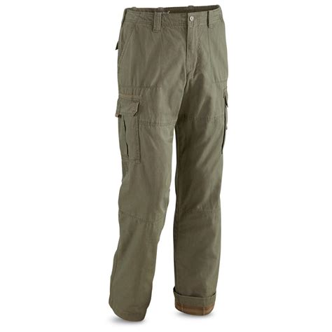 Guide Gear Men's Flannel Lined Cargo Pants - 224165, Insulated Pants, Overalls & Coveralls at ...