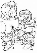 Hamm Aliens And Rex  Toy Story Coloring Pages sketch template