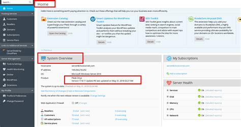 How to find Plesk Control Panel Version | HostOnNet.com