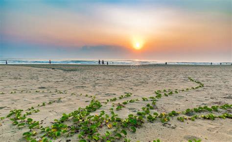 Sunrise with Orange Sky in Da Nang Beach - Vietnam Landscape Stock Photo - Image of asian ...