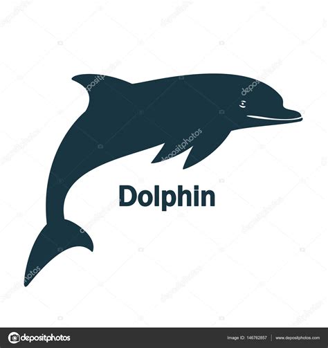 Silhouette dolphin on the white background blue Stock Vector by ...