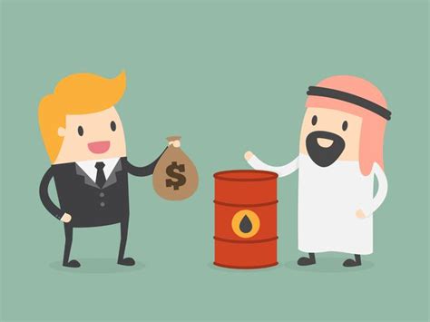 Men trading money and oil 664336 Vector Art at Vecteezy