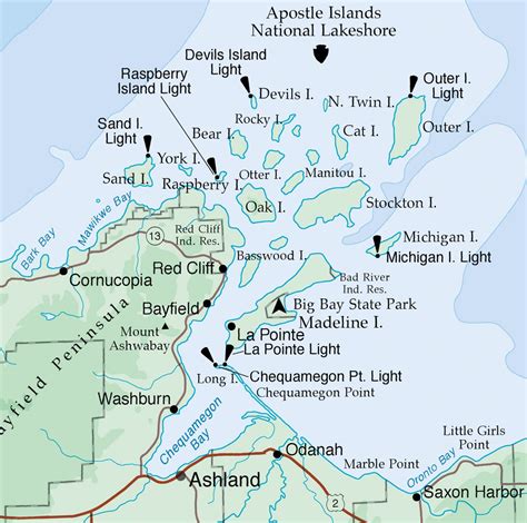 Apostle Islands Lake Superior Map