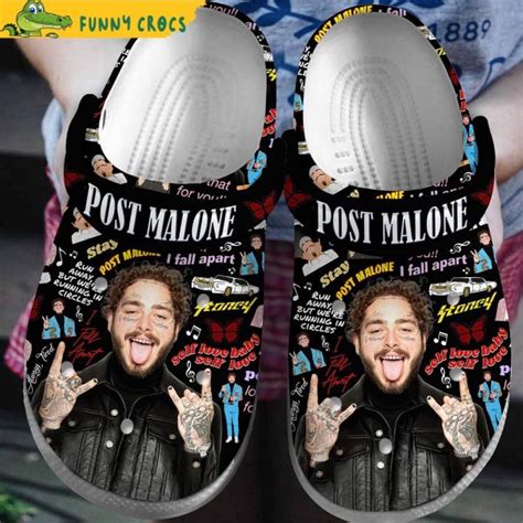 Post Malone Crocs Black - Discover Comfort And Style Clog Shoes With Funny Crocs