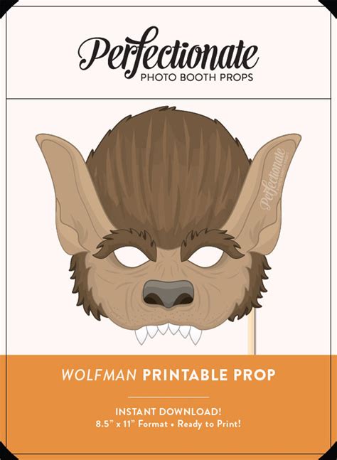 Printable Werewolf Mask Prop Halloween Printable Prop DIY | Etsy