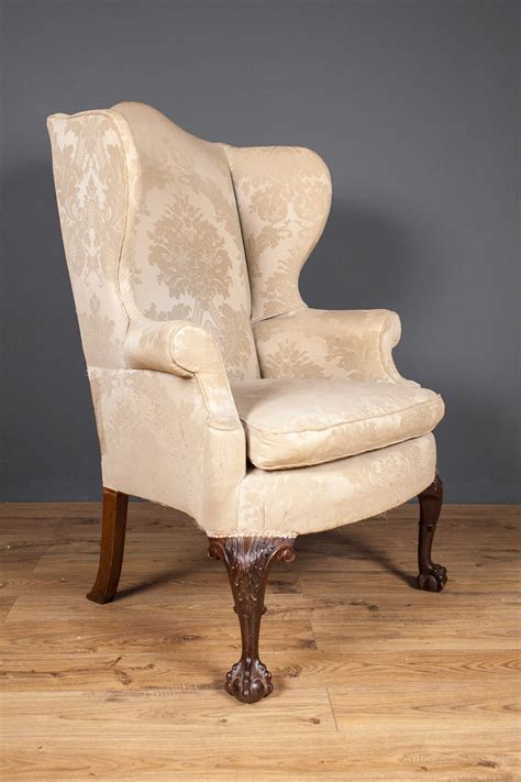 George III Style Wing Back Arm Chair - Antiques Atlas