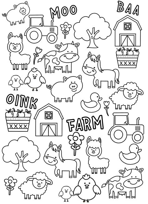 Farm Animal Masks Coloring Pages