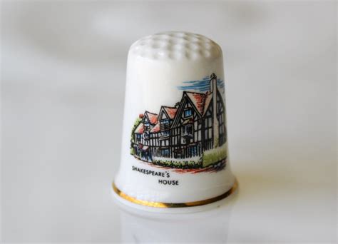 Vintage Shakespeare's Home Thimble Fine China. Famous Places Thimble Collection. This Thimble is ...
