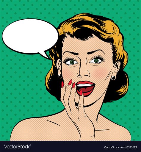 Surprised woman in the pop art comics style Vector Image