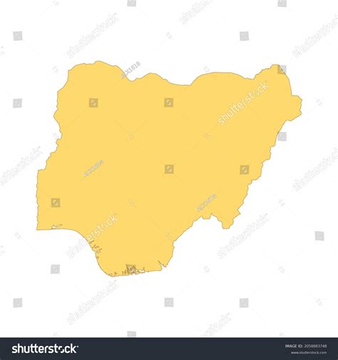 Nigeria Map Color Line Element Border Stock Vector (Royalty Free ...