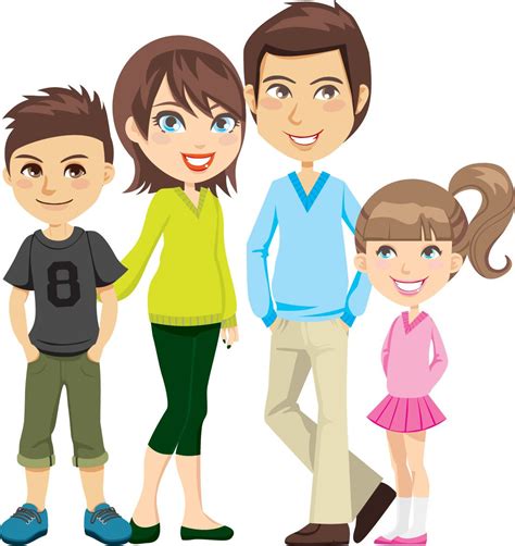 Cartoon Family Of 5 | Family cartoon, Cartoon drawings, Family drawing