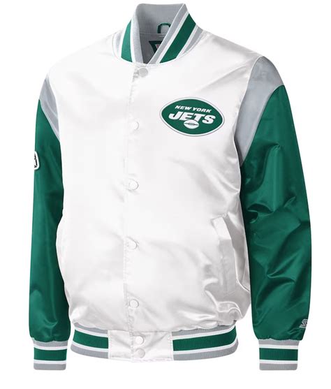 Starter Satin Varsity New York Jets Throwback Warm Up Pitch Jacket ...