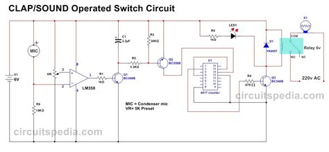 Clap Switch Circuit Electronic Project Using 555 Timer - Projects Q/A - Electronics-Lab.com ...